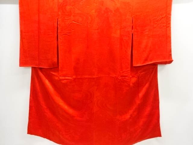 JAPANESE KIMONO / ANTIQUE MON KINSHA JUBAN / WOVEN FLORAL PATTERN A SM